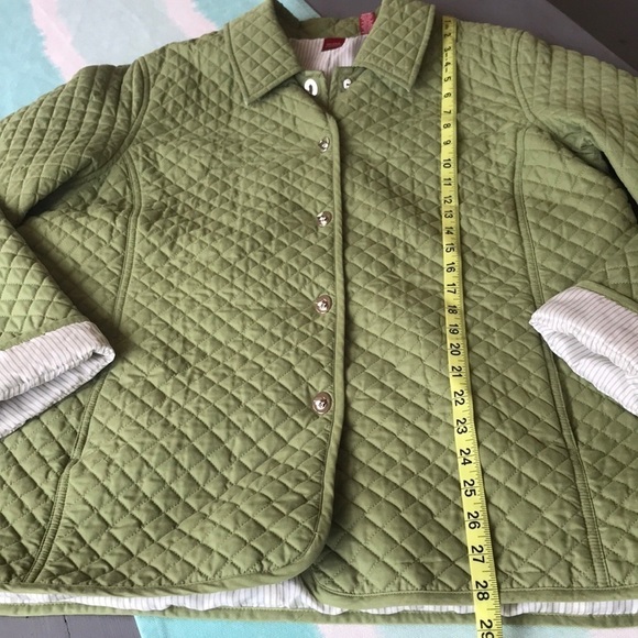 Valerie Stevens Green Quilted Jacket Diamond Stitch Snap Front XL - Picture 9 of 11